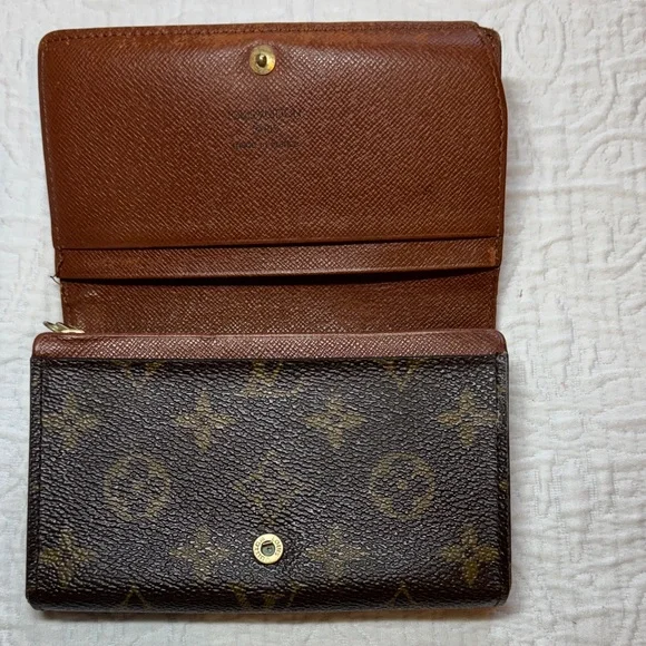 Louis Vuitton VintageBrown Monogram Porte-Monnaie Tresor Wallet